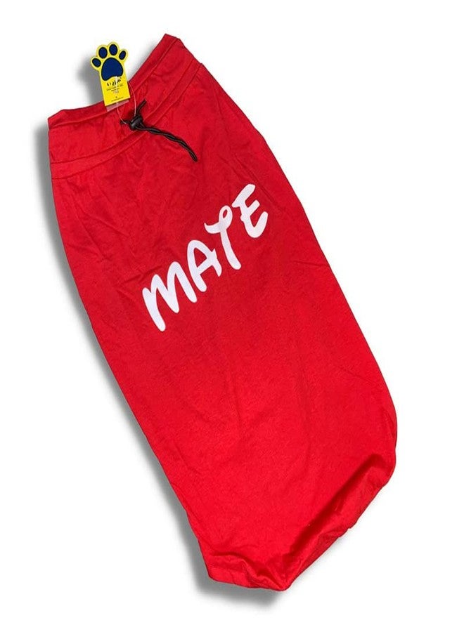 A+A Pets Graphic Printed Mate Premium Tshirt | for Dog, Puppy, and Cat | Round Neck | Breathable Costumes Soft, Light Weight Apparel | 100% Cotton (6XL, Red) - Image 1